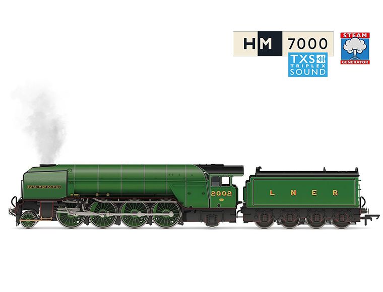 R30350SS Hornby LNER, P2 Class, 2-8-2, 2002 'Earl Marischal' With Steam Generator and extra smoke deflectors - Era 3